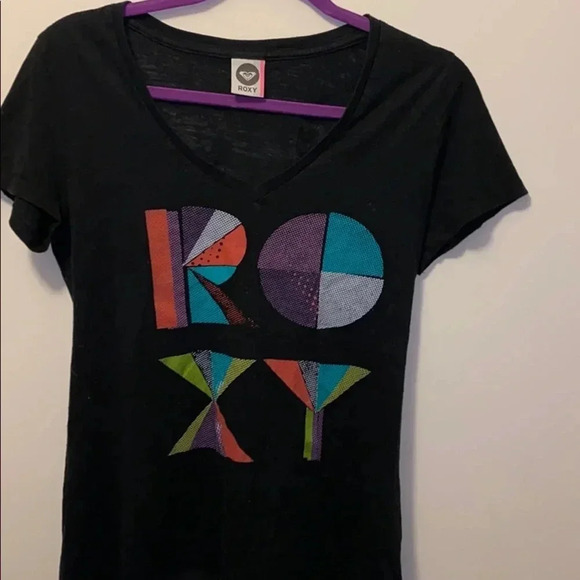 Roxy black short sleeve  women’s T-shirt sz Medium - Picture 6 of 12